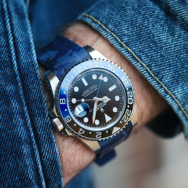 Rolex gmt store pepsi leather strap