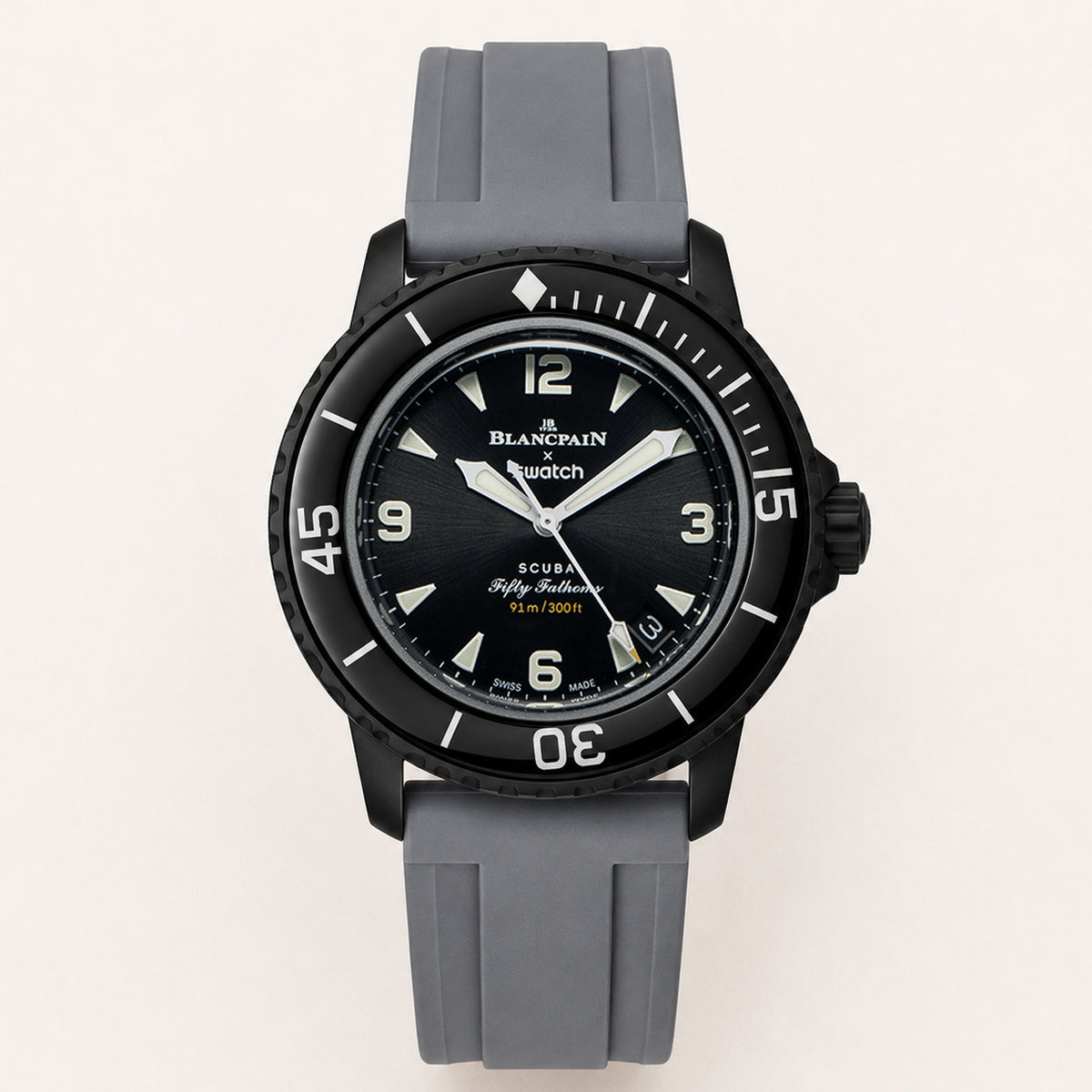 Rubber Strap for Blancpain x Swatch Fifty Fathoms - Graphite Grey