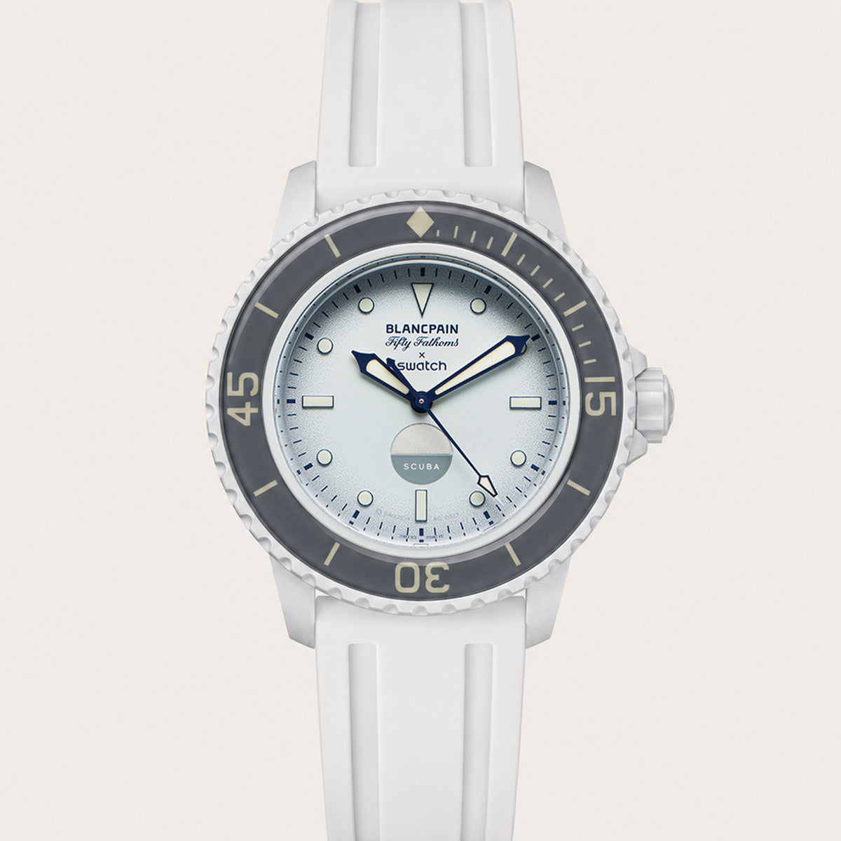 Rubber Strap for Blancpain x Swatch Fifty Fathoms - Arctic White