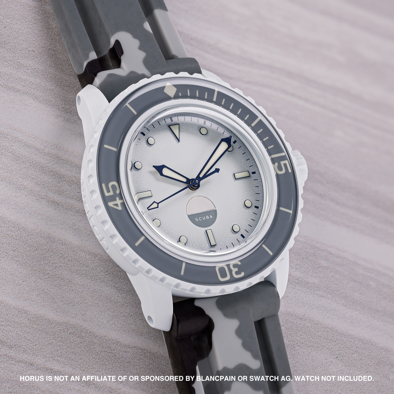 Rubber Strap for Blancpain x Swatch Fifty Fathoms - Snow Camo