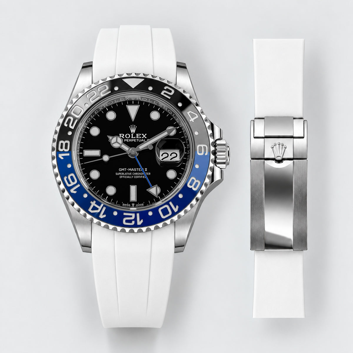 FKM Rubber Strap for Rolex GMT-Master II - Polar White