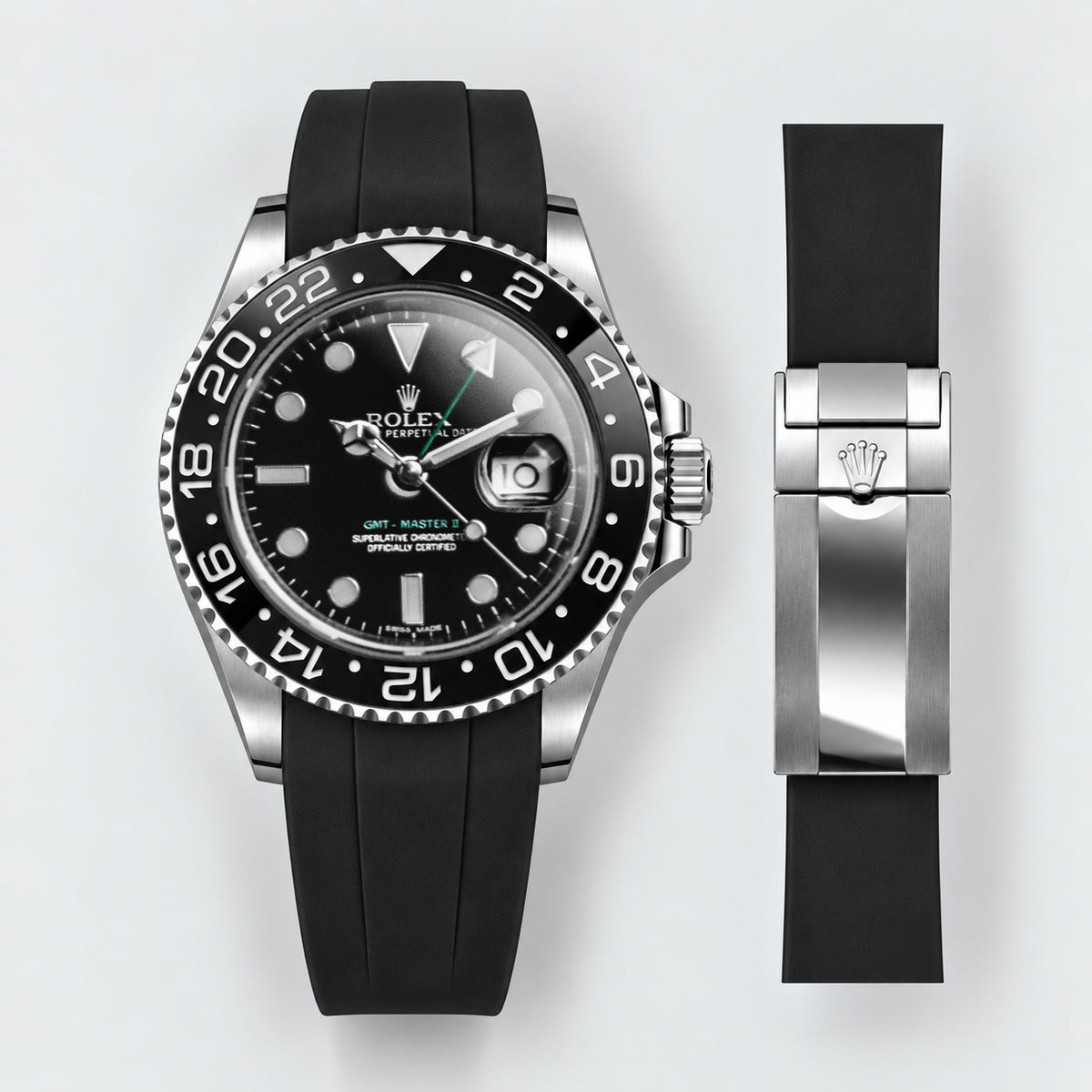FKM Rubber Strap for Rolex GMT-Master II - Space Black