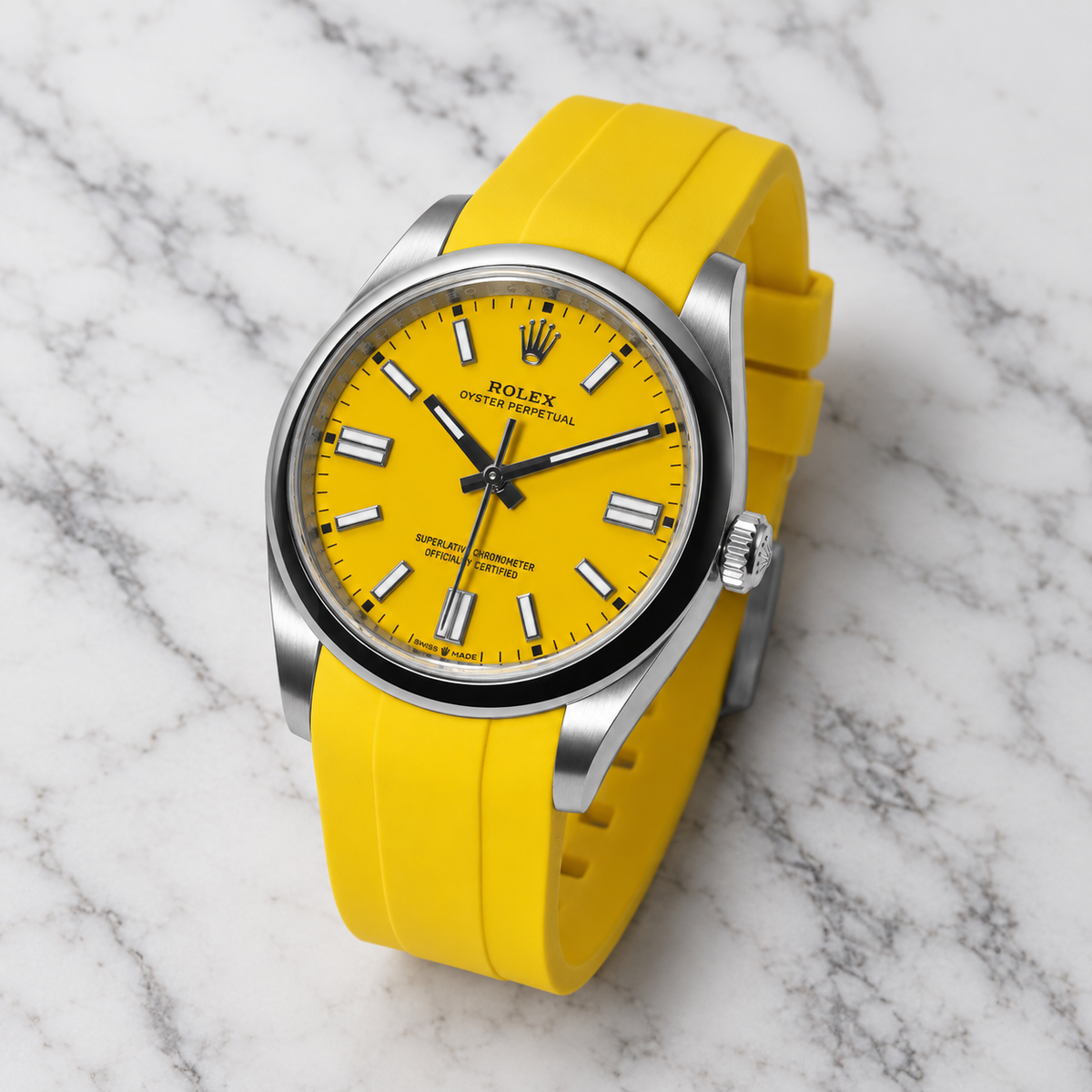 Rubber Strap for Rolex Oyster Perpetual - Sunshine Yellow