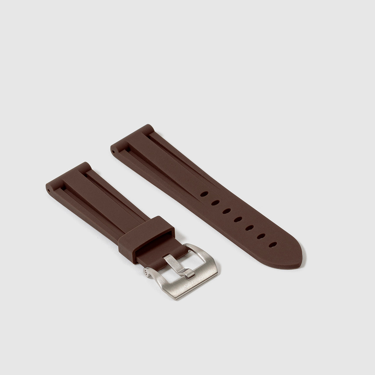 22mm Lug Width Rubber Strap Espresso Brown