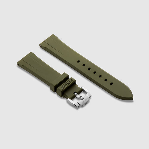 FKM Rubber Strap for Longines Spirit Collection - Moss Green