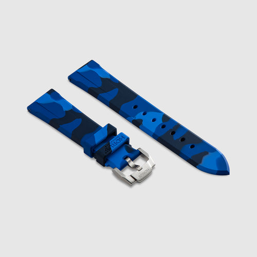 FKM Rubber Strap for Grand Seiko Heritage Collection - Deep Blue Camo