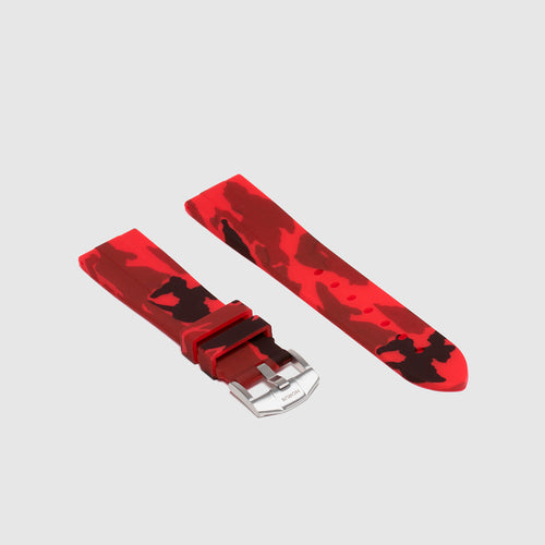 20mm Lug Width Rubber Strap - Red Camo