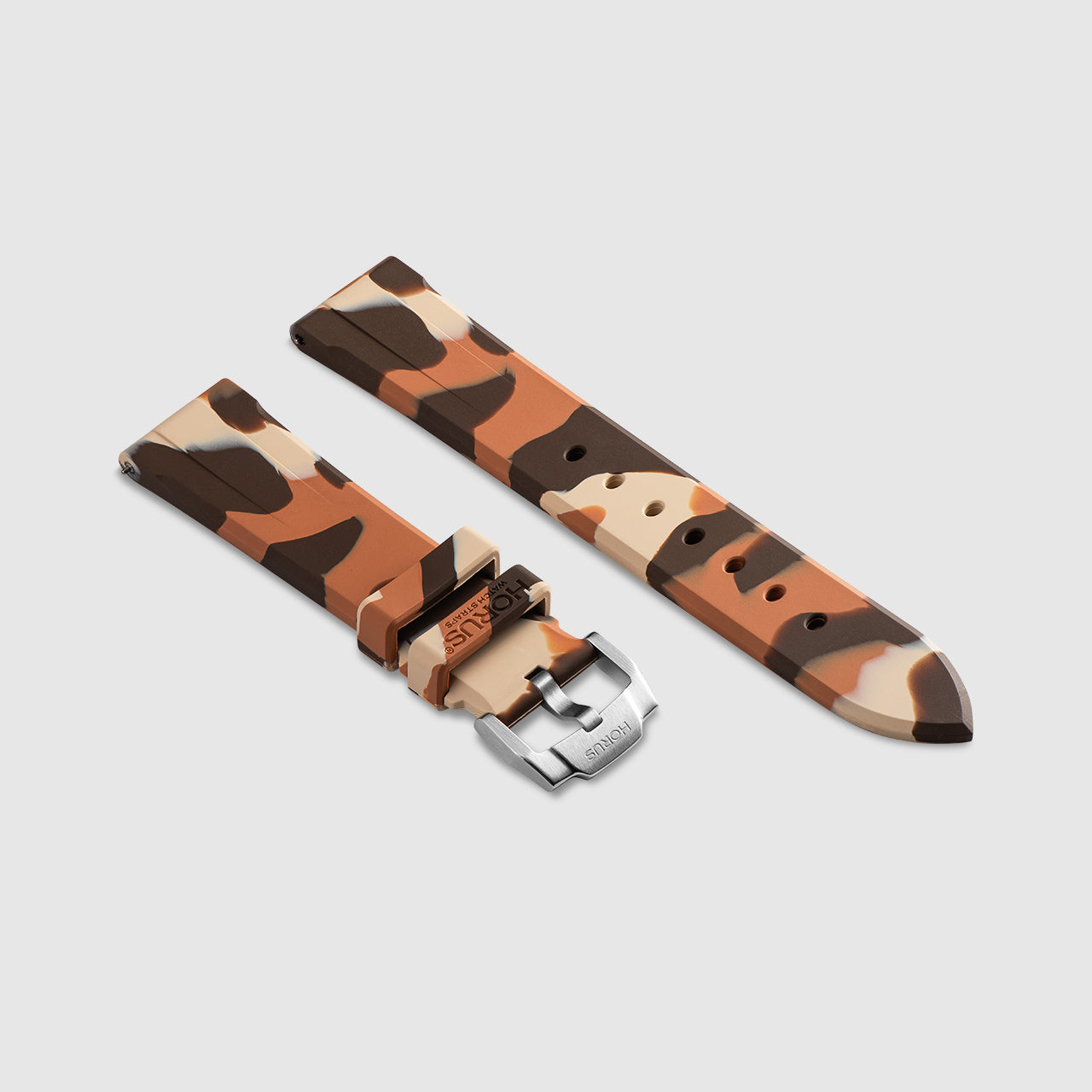 20mm Lug Width FKM Rubber Strap - Desert Camo