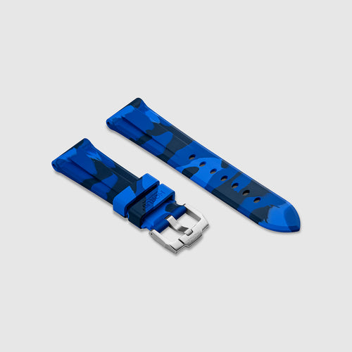 FKM Rubber Strap for Breitling Avenger - Deep Blue Camo