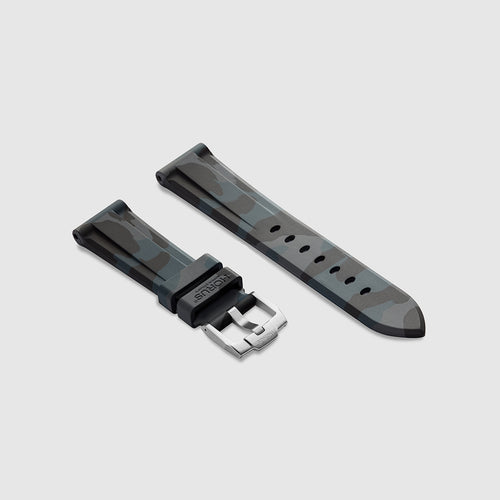 22mm Lug Width FKM Rubber Strap - Carbon Camo