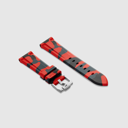 22mm Lug Width FKM Rubber Strap - Volcanic Camo