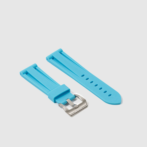 22mm Lug Width Rubber Strap - Miami Blue