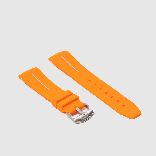 Rubber Strap for Swatch x Omega Moonswatch - Corsa Orange & Hurricane Grey