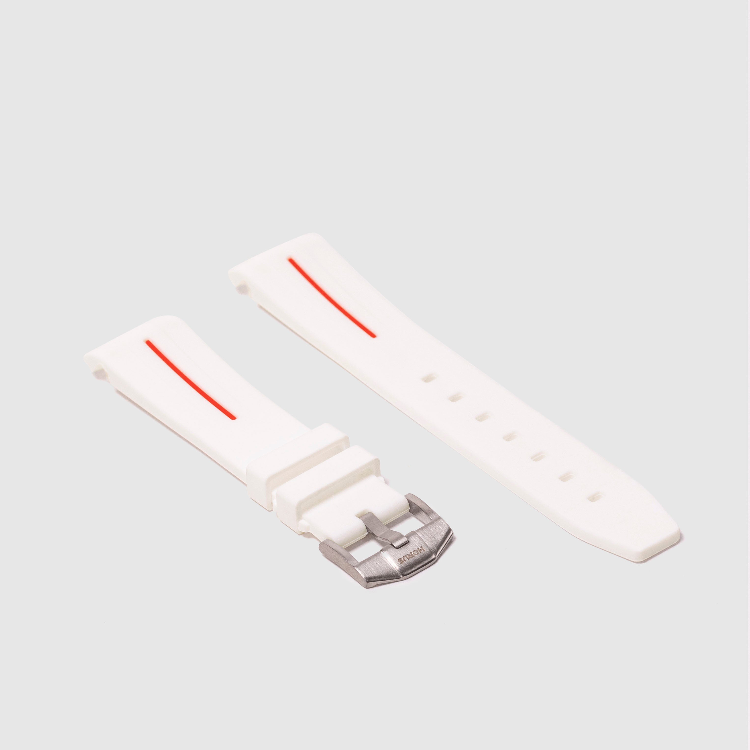 Rubber Strap for Swatch x Omega Moonswatch - Corsa White & Red