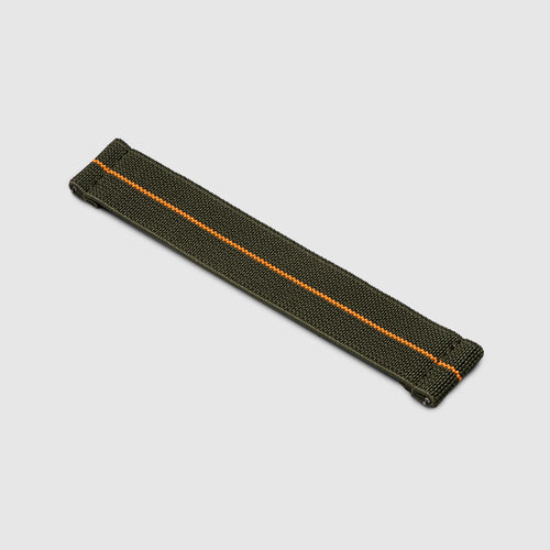 20mm Lug Width Elastic Strap - Corsa Olive & Orange