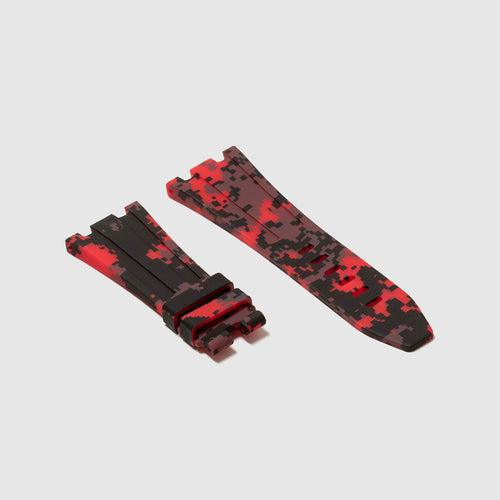 Rubber Strap for Audemars Piguet 42mm Royal Oak Offshore (Tang Buckle) - Red Digi Camo