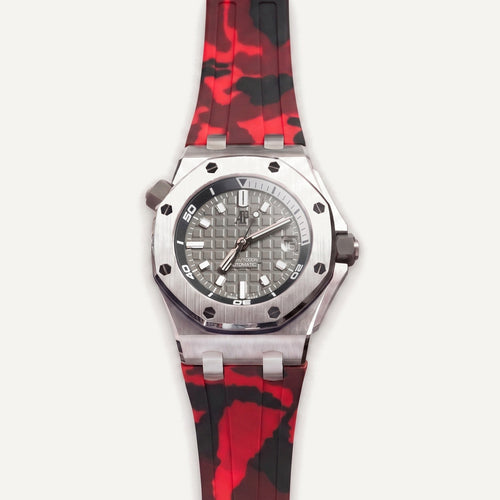 Rubber Strap for Audemars Piguet Diver - Red Camo