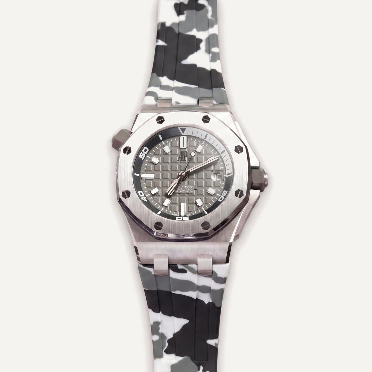Rubber Strap for Audemars Piguet Diver - Snow Camo
