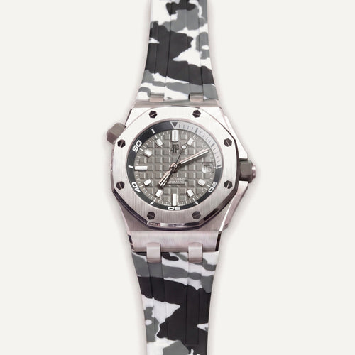 Rubber Strap for Audemars Piguet Diver - Snow Camo