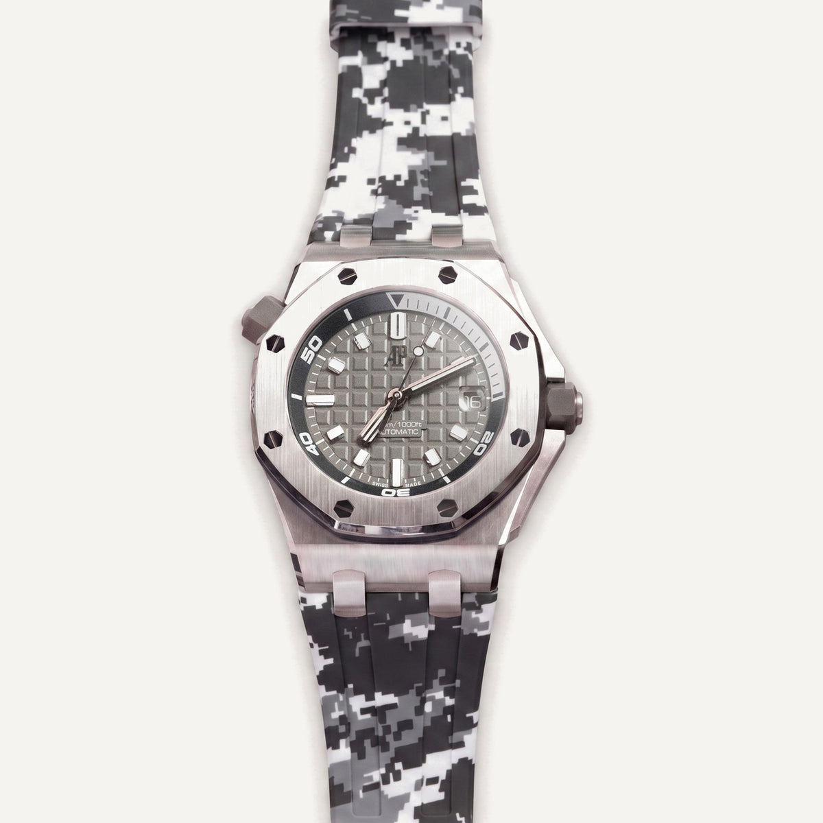 Rubber Strap for Audemars Piguet Diver - Snow Digi Camo