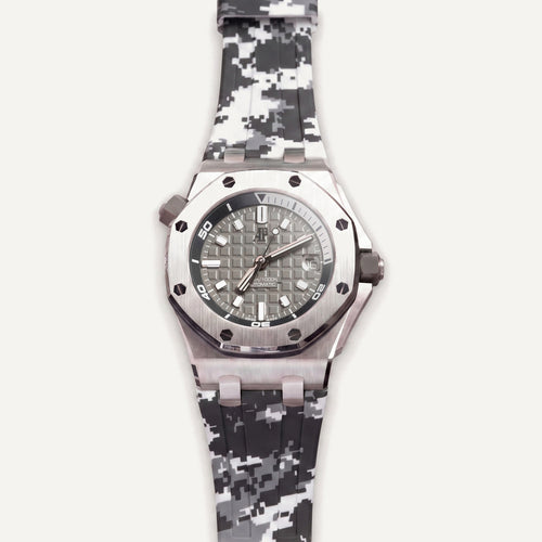 Rubber Strap for Audemars Piguet Diver - Snow Digi Camo