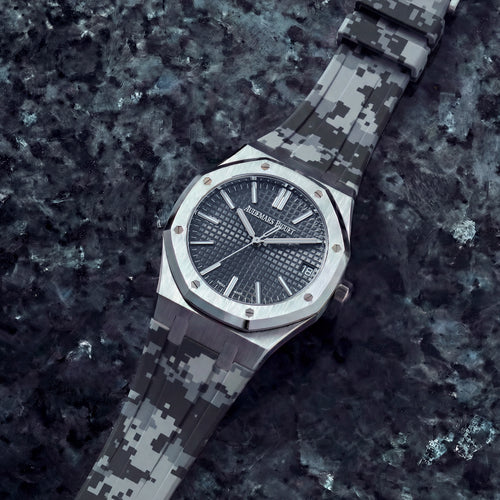 Rubber Strap for Audemars Piguet Royal Oak (41mm) - Graphite Digi Camo