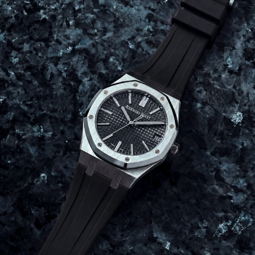 Rubber Strap for Audemars Piguet Royal Oak (41mm) - Jet Black