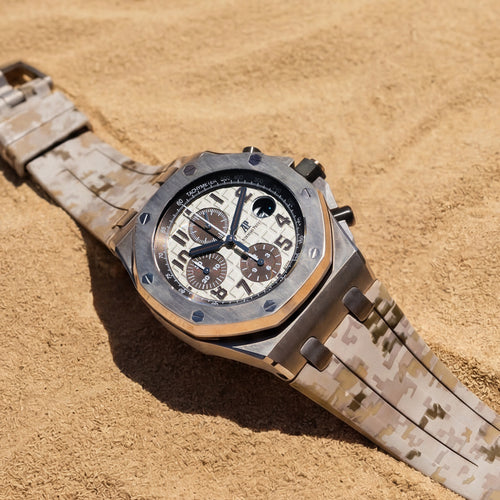 Rubber Strap for Audemars Piguet 42mm Royal Oak Offshore (Tang Buckle) - Desert Digi Camo