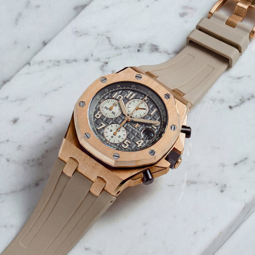 Rubber Strap for Audemars Piguet 42mm Royal Oak Offshore (Tang Buckle) - Hurricane Grey