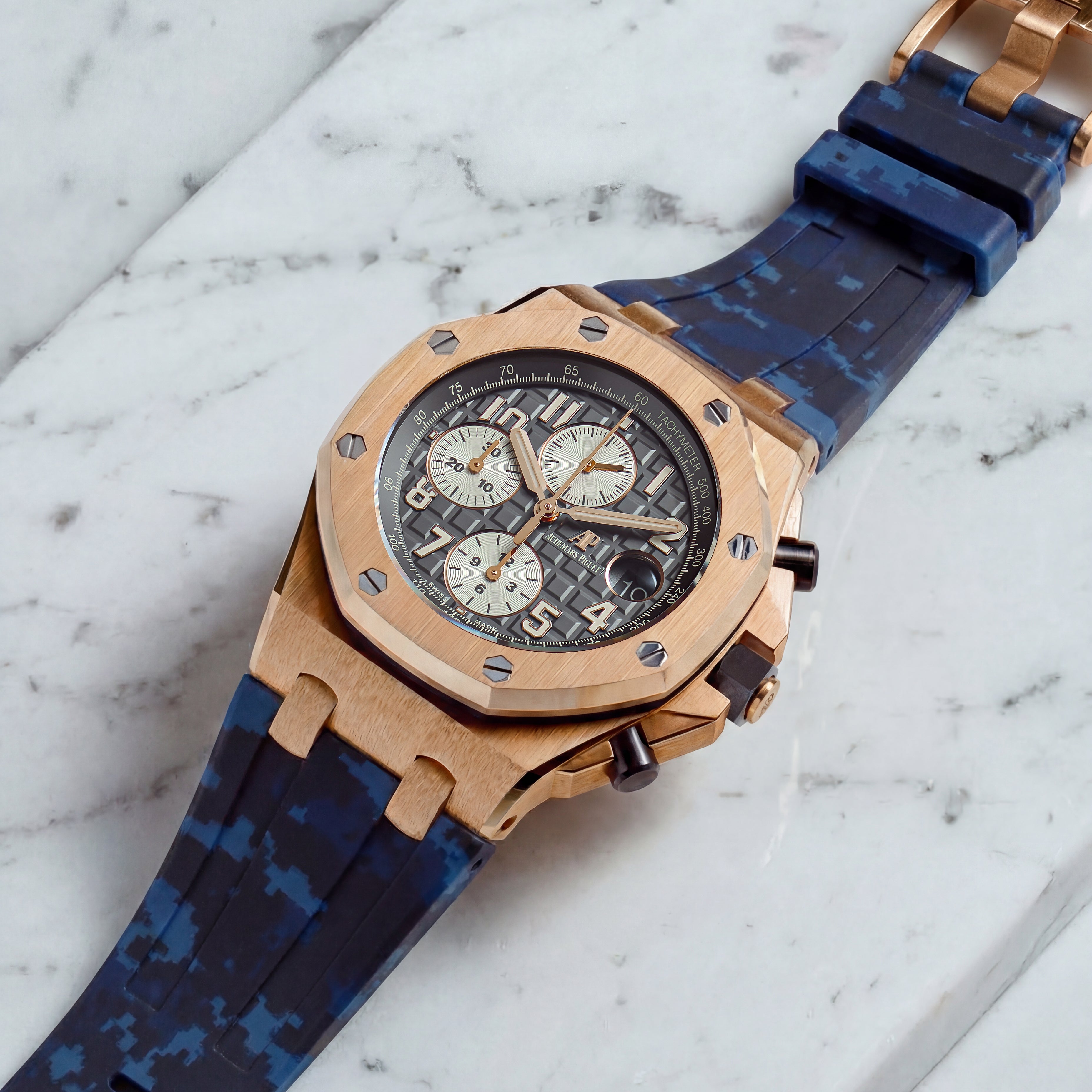 Audemars Piguet Royal Oak Offshore 42mm on Ocean Digi Camo Rubber Horus Strap with Tang Buckle