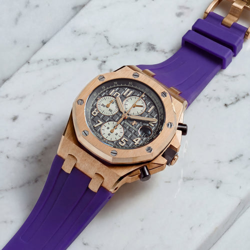Rubber Strap for Audemars Piguet 42mm Royal Oak Offshore (Tang Buckle) - Royal Purple