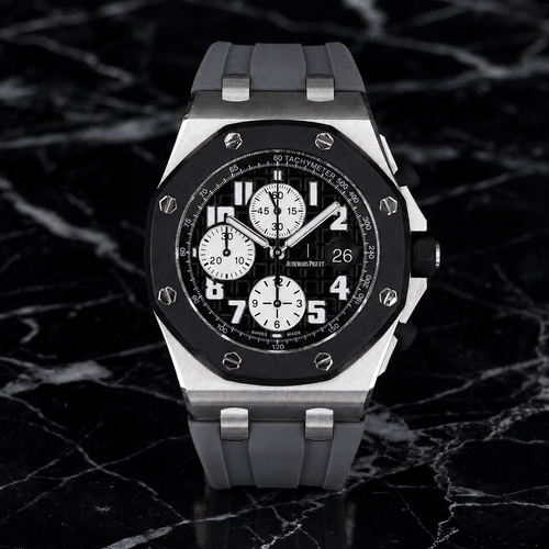 Rubber Strap for Audemars Piguet 42mm Royal Oak Offshore (Deployant Clasp) - Graphite Grey