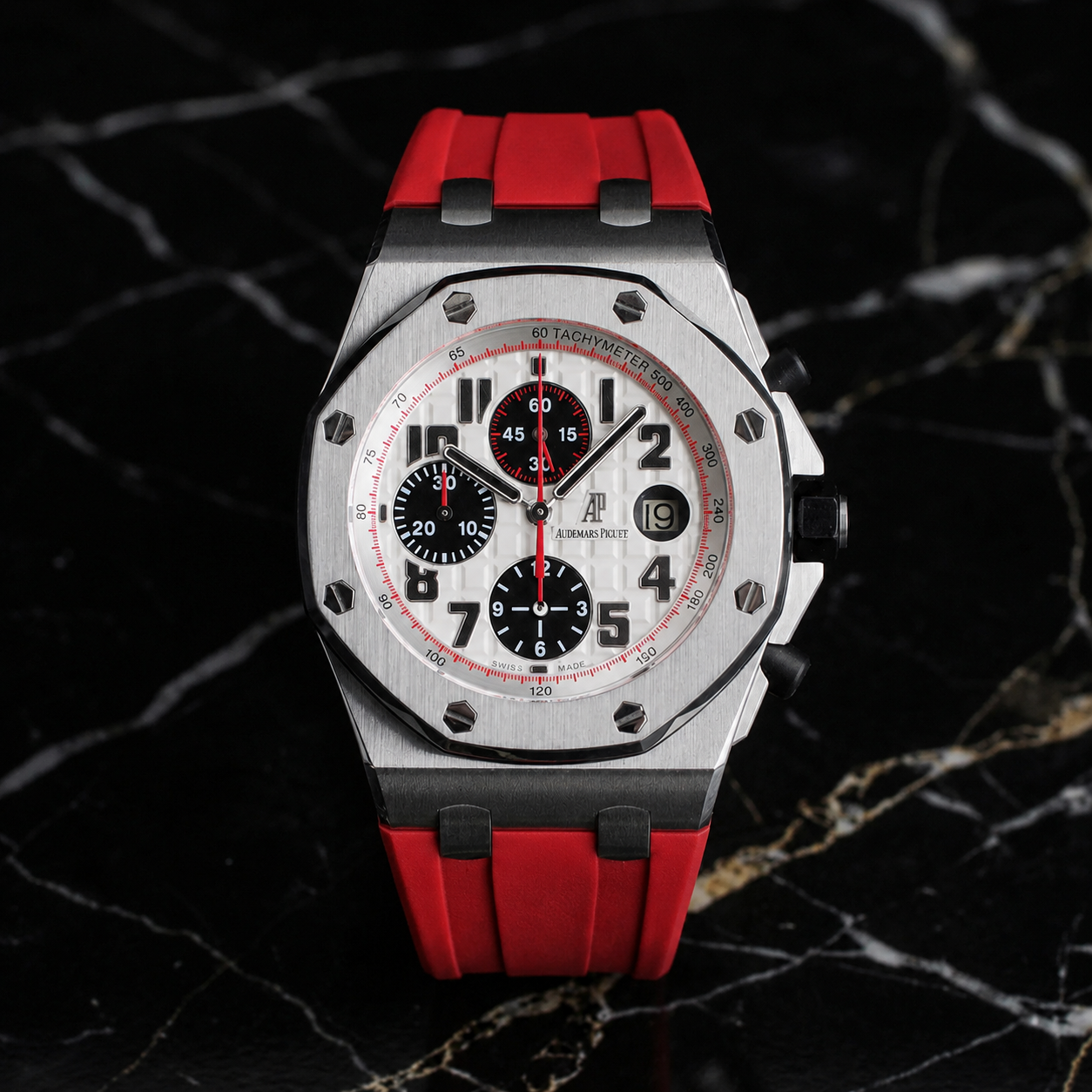 Audemars Piguet Royal Oak Offshore 42mm on Heat Red Rubber Horus Strap with Deployant Clasp