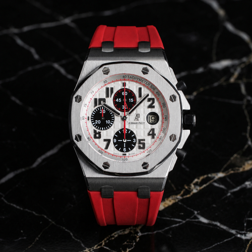 Rubber Strap for Audemars Piguet 42mm Royal Oak Offshore (Deployant Clasp) - Heat Red