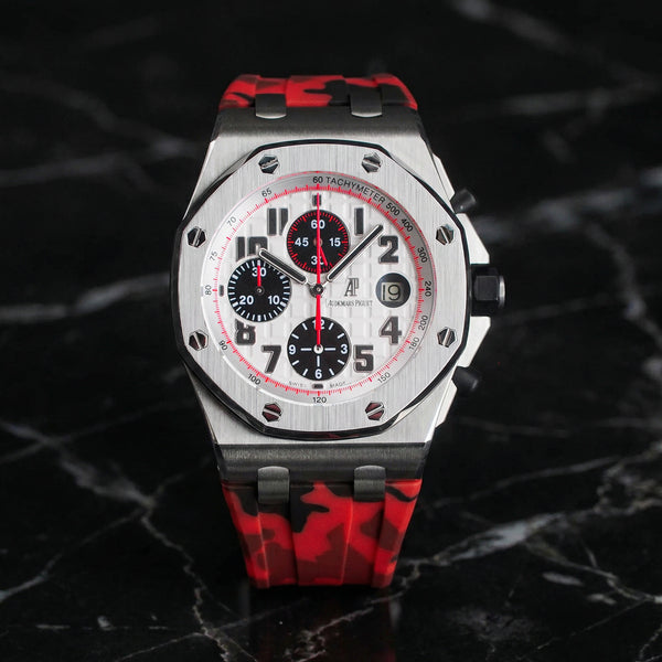 Audemars Piguet 42mm Royal Oak Offshore Red Camo Rubber Strap