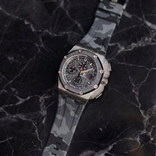 Rubber Strap for Audemars Piguet Royal Oak Offshore (44mm) - Graphite Camo