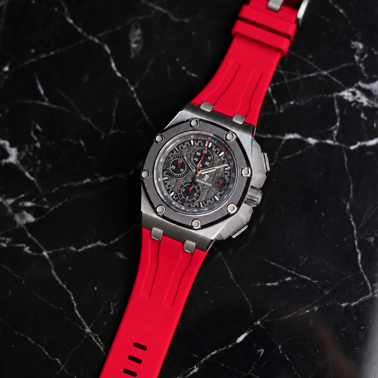 Audemars Piguet Royal Oak Offshore 44mm on Heat Red Rubber Horus Strap