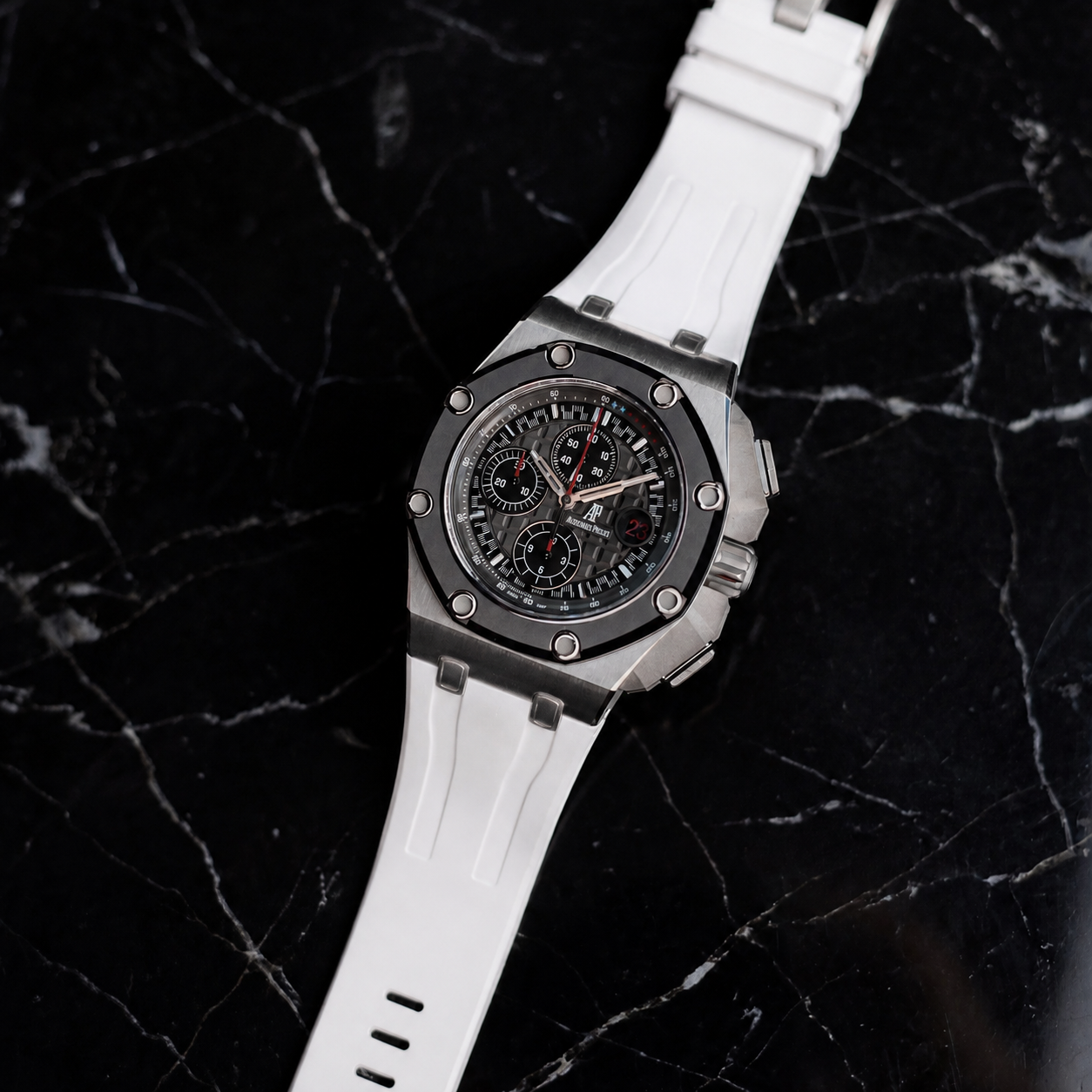 Audemars Piguet Royal Oak Offshore 44mm on Arctic White Rubber Horus Strap