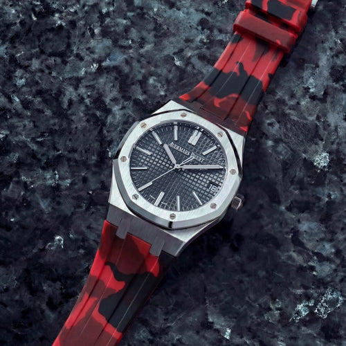 Rubber Strap for Audemars Piguet Royal Oak (41mm) - Red Camo