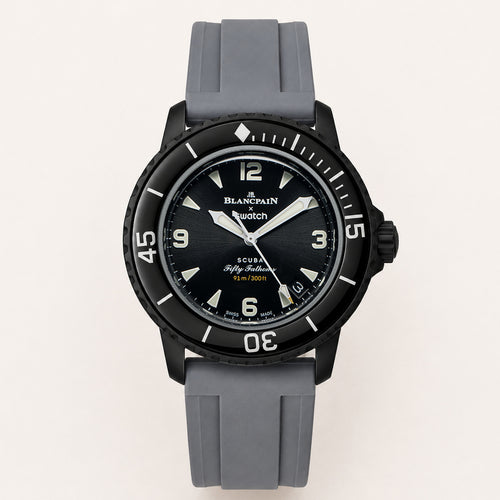 Rubber Strap for Blancpain x Swatch Fifty Fathoms - Graphite Grey