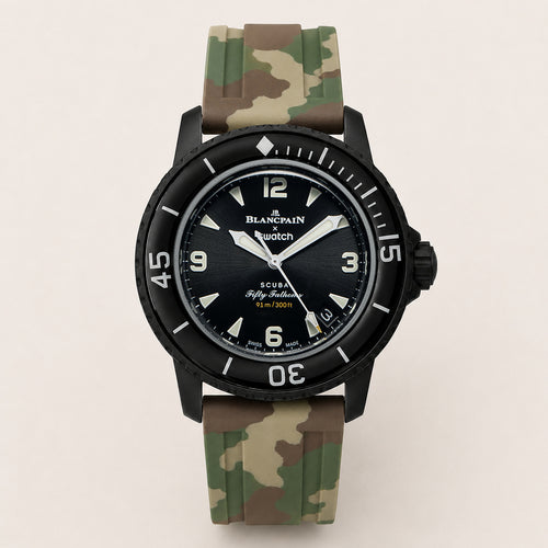 FKM Rubber Strap for Blancpain x Swatch Fifty Fathoms - Jungle Camo