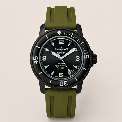 Rubber Strap for Blancpain x Swatch Fifty Fathoms - Olive Green