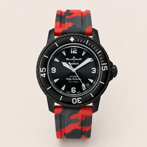 FKM Rubber Strap for Blancpain x Swatch Fifty Fathoms - Volcanic Camo