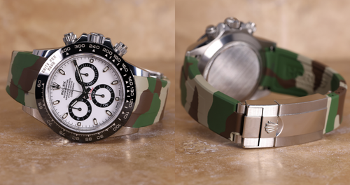 FKM Rubber Strap for Rolex Daytona on Bracelet - Jungle Camo