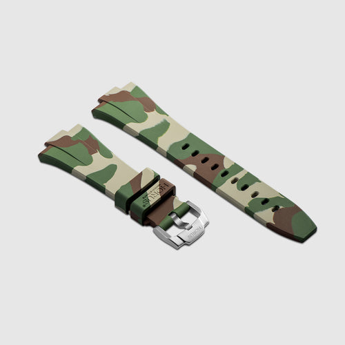 FKM Rubber Strap for Tissot PRX - Jungle Camo