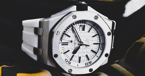 Rubber Strap for Audemars Piguet Diver - Arctic White