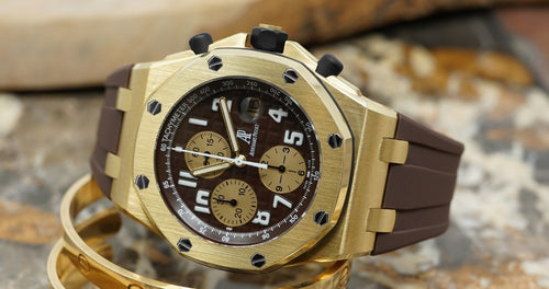 Rubber Strap for Audemars Piguet 42mm Royal Oak Offshore (Deployant Clasp) - Espresso Brown