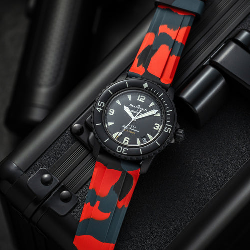 FKM Rubber Strap for Blancpain x Swatch Fifty Fathoms - Volcanic Camo