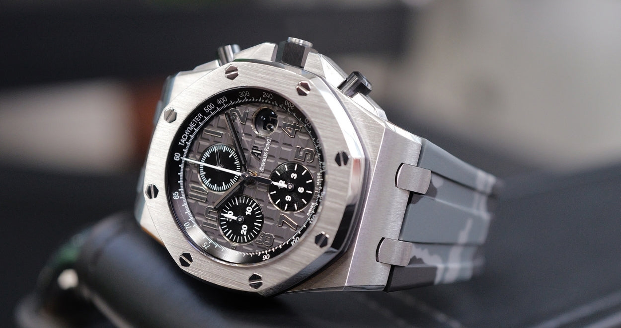 Audemars piguet grey rubber strap best sale