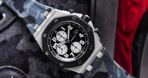 Rubber Strap for Audemars Piguet 42mm Royal Oak Offshore (Deployant Clasp) - Graphite Camo